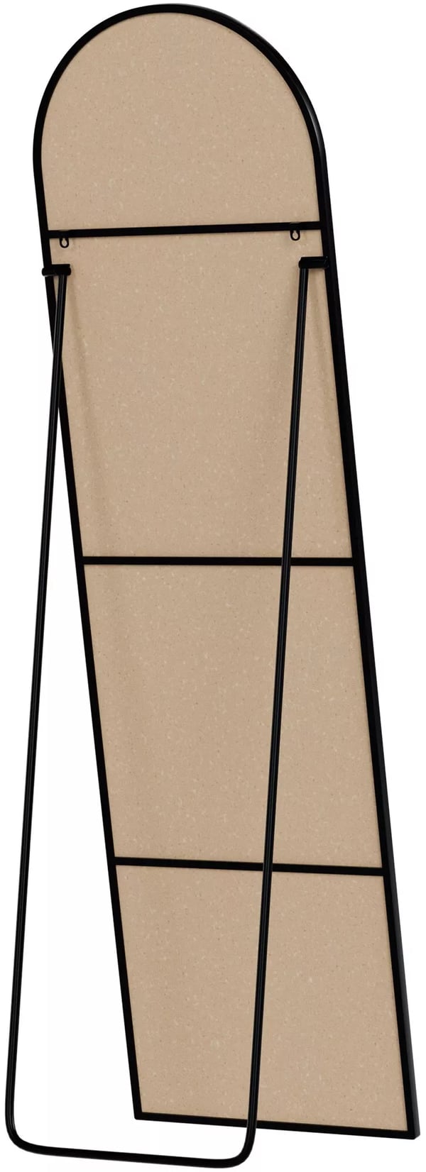 Moline Helkropsspejl 140x40 cm, Sort Mat Metalramme, Klart Glas