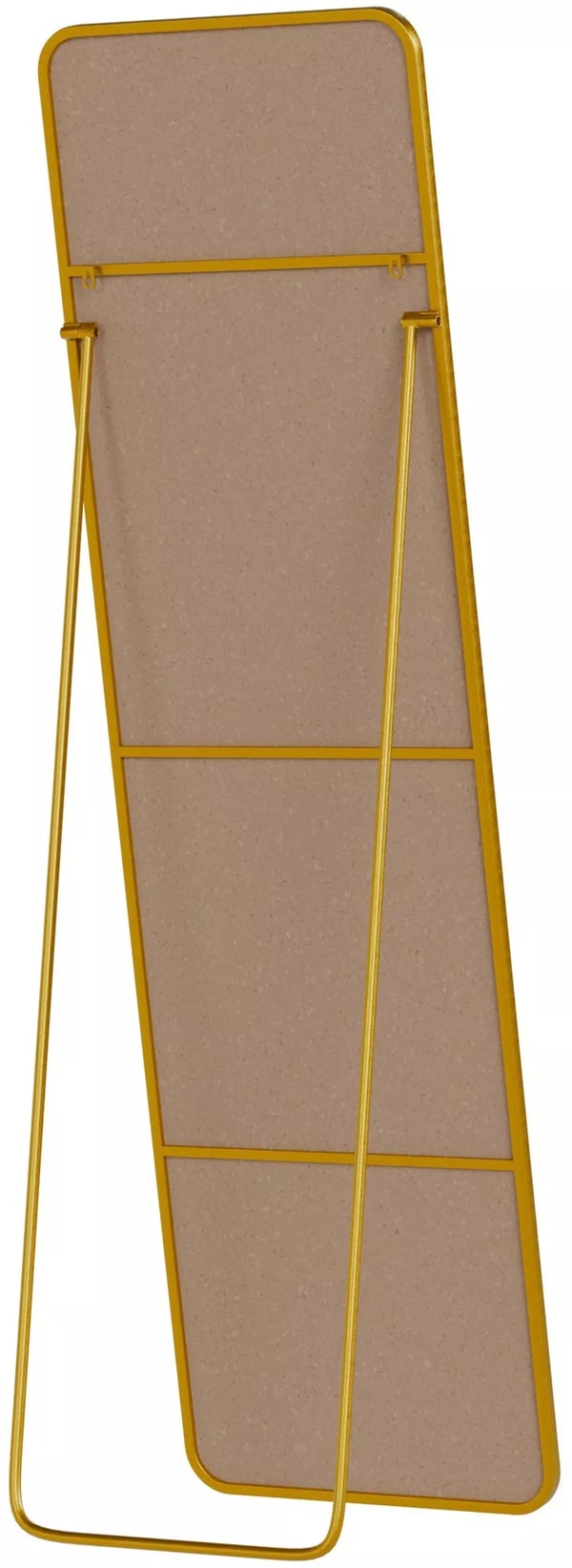 Gurnee Gulv- og Vægspejl, 140x40 cm, Guldfarvet Højglans Metalramme, Klart Glas