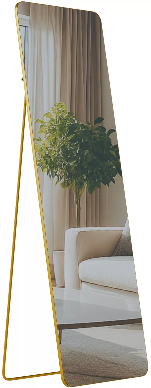 Gurnee-peili, Kiiltokulta, Lasi, Metalli, 160x50 cm
