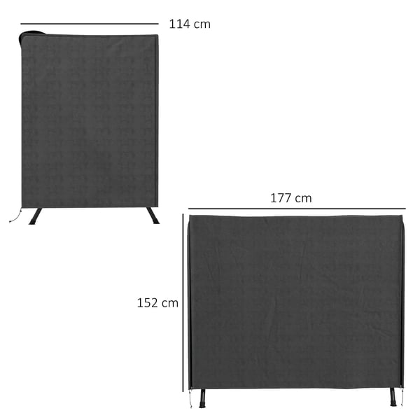 Outsunny Hollywood seinäsuojus 3 istuin, tummanharmaa, 100% polyesteri, 177x114x152cm