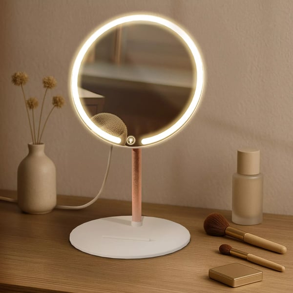 Meikkipeili Streep Led-valolla, Kosketuspaneeli, USB-C, Valkoinen Muovi