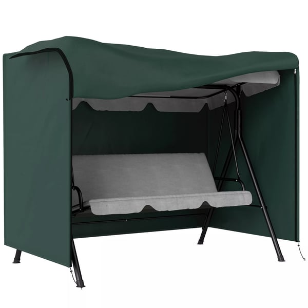 Outsunny Overtræk til Hollywood-gynger, Vandtæt, UV-beskyttende, Oxford Polyester, Mørkegrøn, 205 x 124 x 164 cm