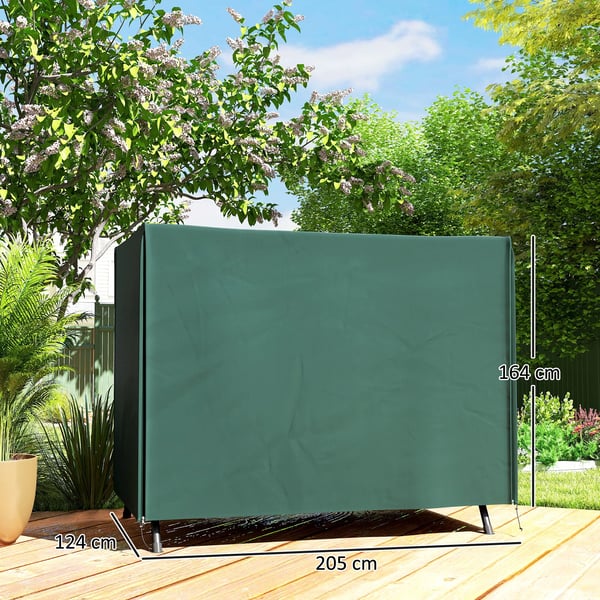 Outsunny Overtræk til Hollywood-gynger, Vandtæt, UV-beskyttende, Oxford Polyester, Mørkegrøn, 205 x 124 x 164 cm