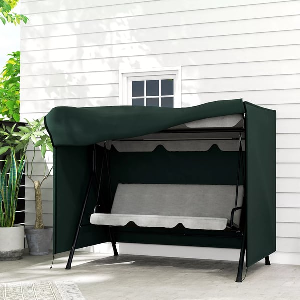 Outsunny Overtræk til Hollywood-gynger, Vandtæt, UV-beskyttende, Oxford Polyester, Mørkegrøn, 205 x 124 x 164 cm