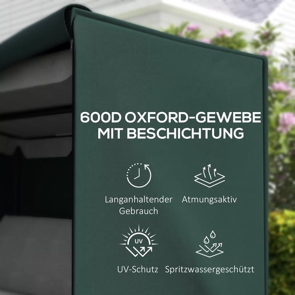 Outsunny Overtræk til Hollywood-gynger, Vandtæt, UV-beskyttende, Oxford Polyester, Mørkegrøn, 205 x 124 x 164 cm
