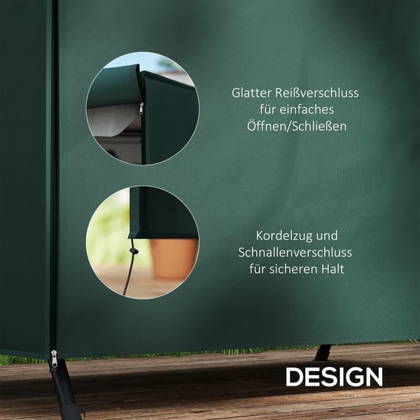 Outsunny Overtræk til Hollywood-gynger, Vandtæt, UV-beskyttende, Oxford Polyester, Mørkegrøn, 205 x 124 x 164 cm