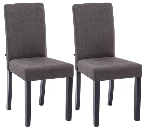 Set med 2 Ina mörkgrå tygmatstolar med träben