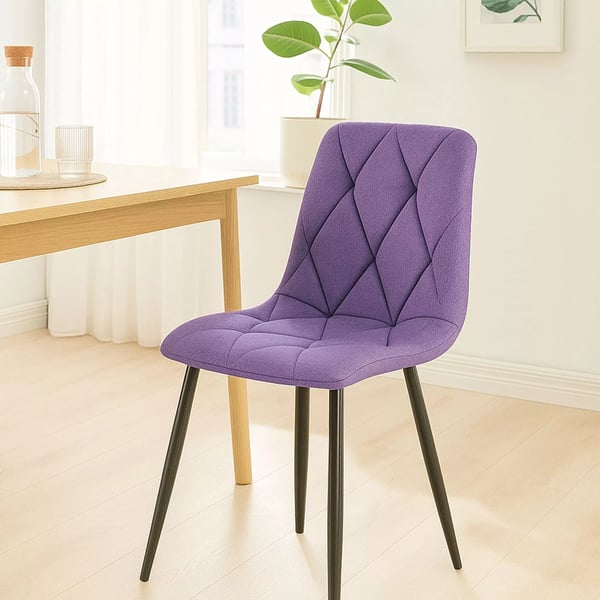 2 kpl Clairton samettituoli, violetti, mattamusta metallirunko