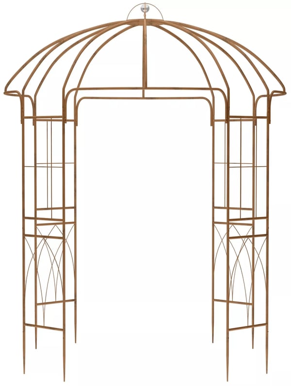 Rosenbue Keira - Havelspalier til klatreroser, pulverlakeret metal, brun, 200x200x270 cm