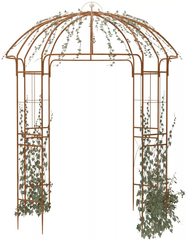 Rosenbue Keira - Havelspalier til klatreroser, pulverlakeret metal, brun, 200x200x270 cm