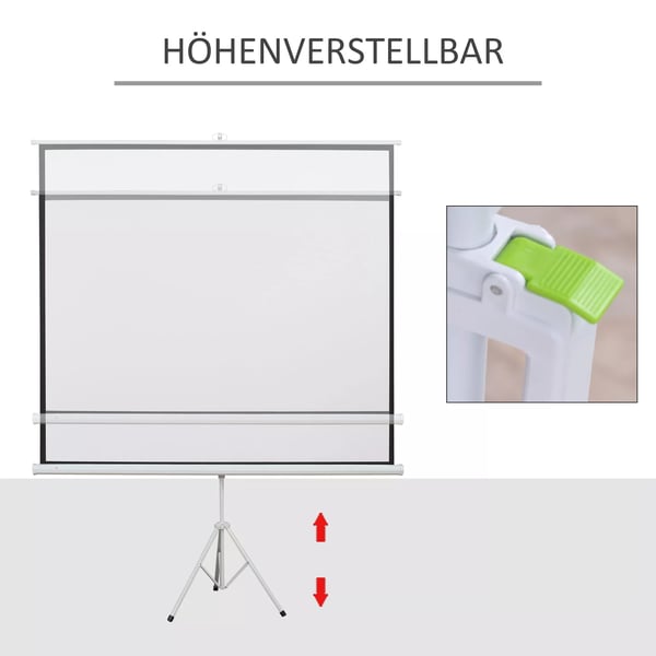 Projektionsdug 100" (203x152cm) 4:3 Format, Hvid Plastik og Metal