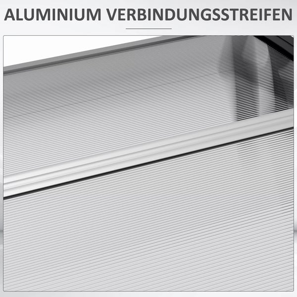 Outsunny dørbaldakin, beskyttelse mod regn, vind og hagl, polycarbonat, aluminium, 110 x 60 x 18 cm, grå