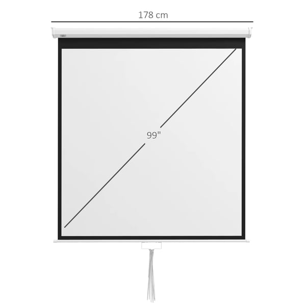 Projektionsdug 178 x 178 cm 99" 1:1 HD 4K til hjemmekino og kontorpresentasjoner