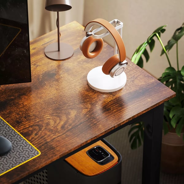 HOMCOM skrivebord, computerbord, rustikt design, god plads, spånplade, brun