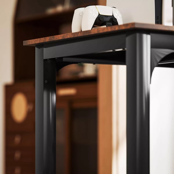 HOMCOM skrivebord, computerbord, rustikt design, god plads, spånplade, brun