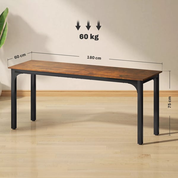 HOMCOM skrivebord, computerbord, rustikt design, god plads, spånplade, brun