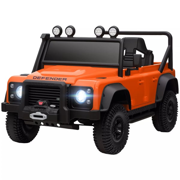 AIYAPLAY Sähkökäyttöinen Lastenauto Land Rover Defender 110 SVX, Oranssi, 12V Akku, Kauko-ohjattava