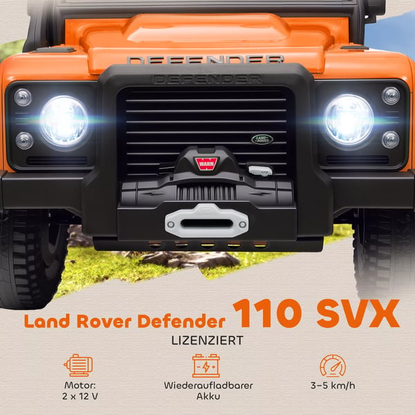 AIYAPLAY Land Rover Børne-elbil 12V Fjernbetjent Orange