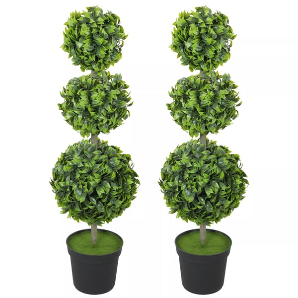 HOMCOM konstgjorda träd, 2-pack, 100 cm, 519 blad, grön