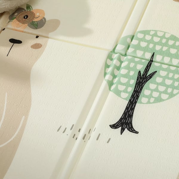AIYAPLAY hopfällbar lekmatta för baby, dubbelsidig, 196 x 176 x 1,5 cm, flerfärgad XPE-skummatt