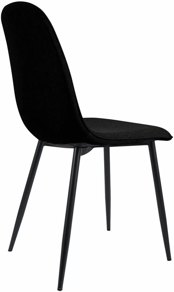 Sæt med 4 Maryam stofspisebordsstole - sorte matte metalben