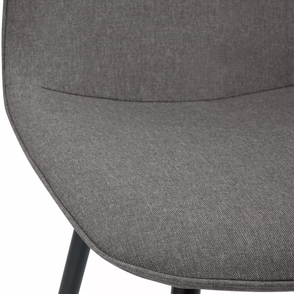 Maryam ruokapköydän tuoli, 4 kpl setti, vaaleanharmaa kangas, musta metallirunko