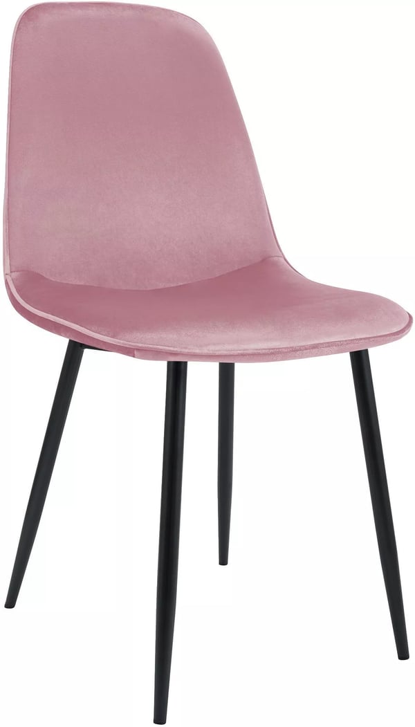 Maryam sammetsmatstol med mattsvarta metallben - Rosa