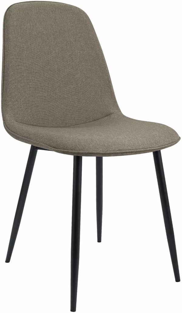 Maryam stofspisebordsstol, taupe med matsorte metalben