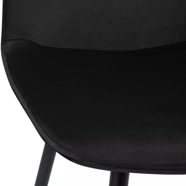 4 kpl Maryam ruokapöydän tuolia, musta sametti, metallirunko