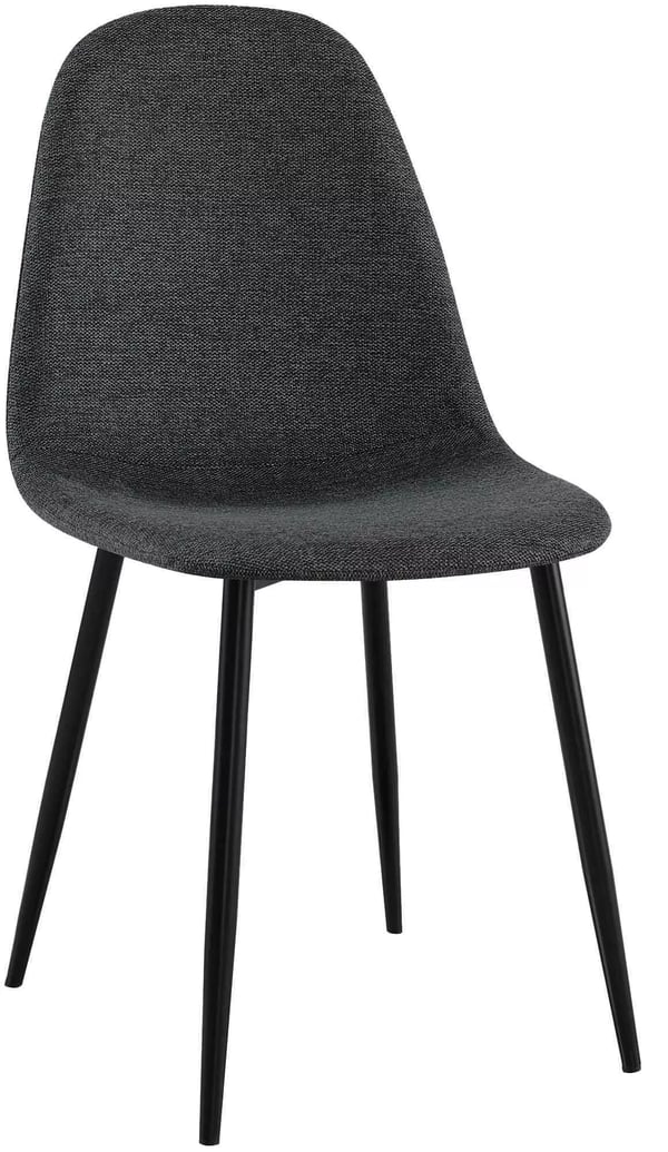 Napier matstol, svart metallram, klädd sits och ryggstöd