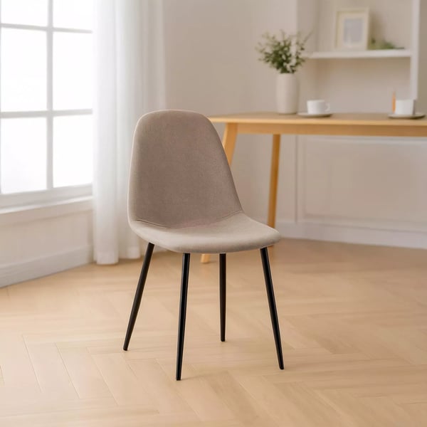 Napier Spisebordsstol Cremefarvet Stof Metalramme