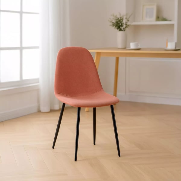 Napier Orange Spisebordsstol - Metalstel, Fløjlsbetræk, 150 kg Kapacitet