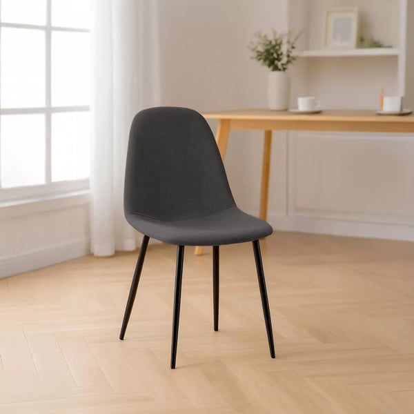 Napier ruokapöytänojatuoli, harmaa kangas, metallirunko
