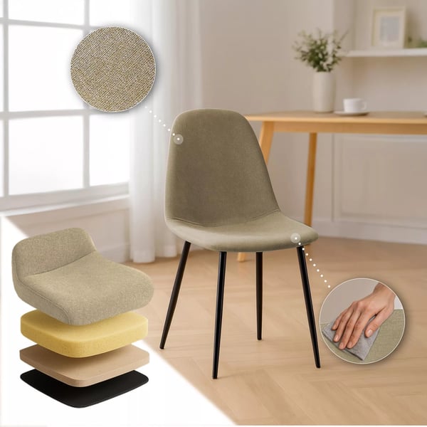 Napier Spisebordsstol Taupe Stof Metalramme