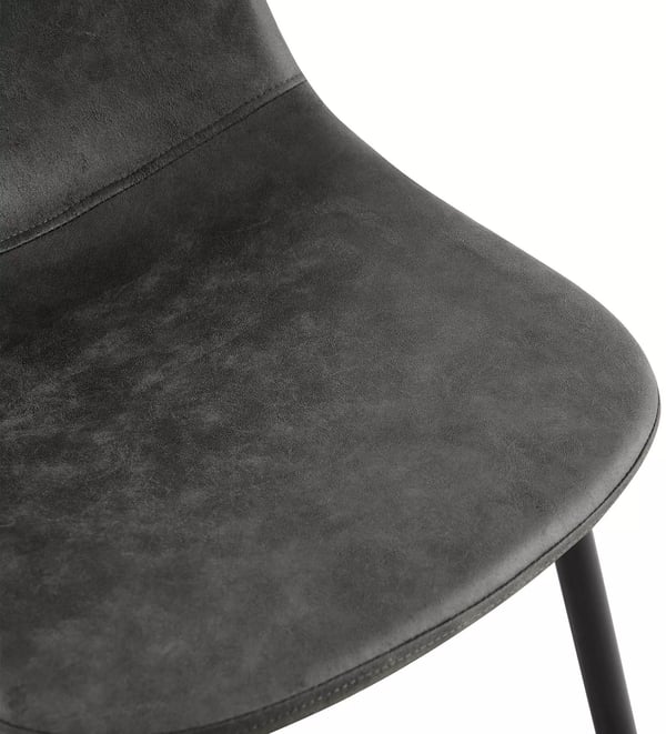 Napier ruokapöydän tuoli, vintage-tyylinen keinonahka, musta metallirunko
