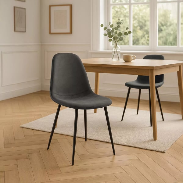 Napier ruokapöydän tuoli, vintage-tyylinen keinonahka, musta metallirunko