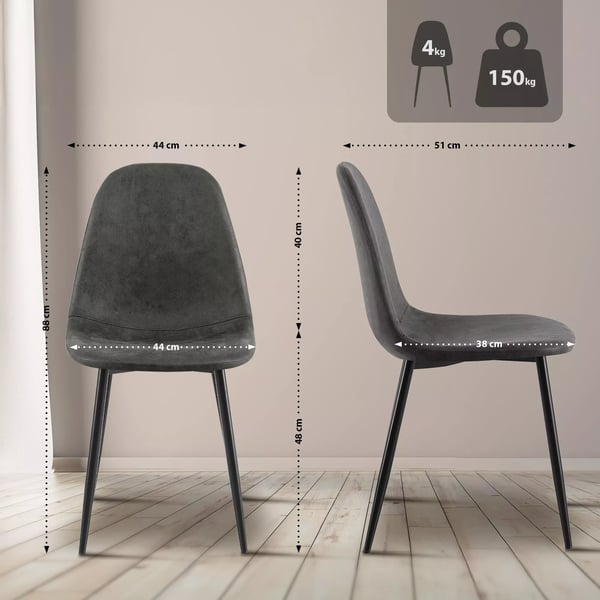 Napier ruokapöydän tuoli, vintage-tyylinen keinonahka, musta metallirunko