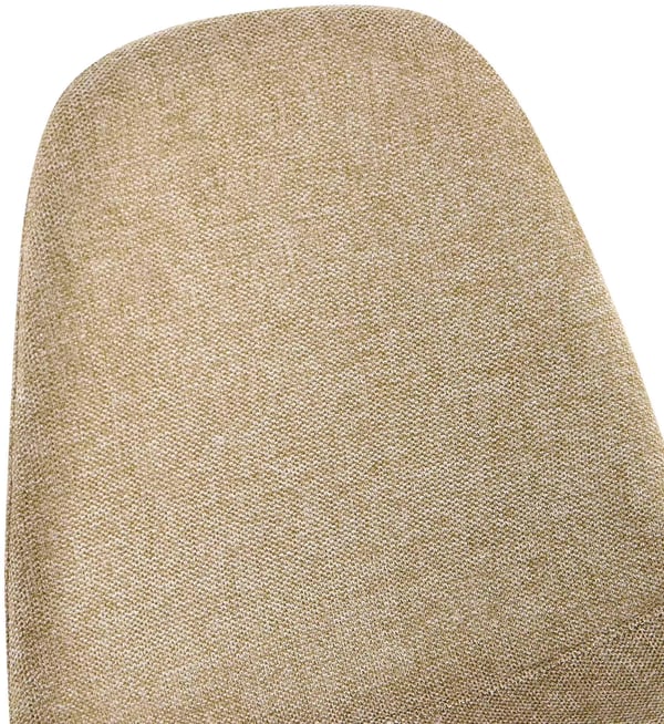 Sæt med 4 taupe stof spisebordsstole med metalben