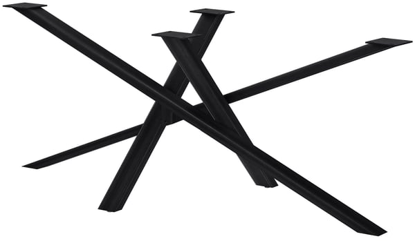 Finney industrielle bordben, antik sort metal, 180x80x72 cm, sæt med 2