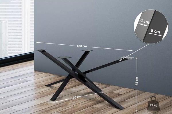 Pydänjalka Jimmy, Musta Metallinen, 180x80x72 cm