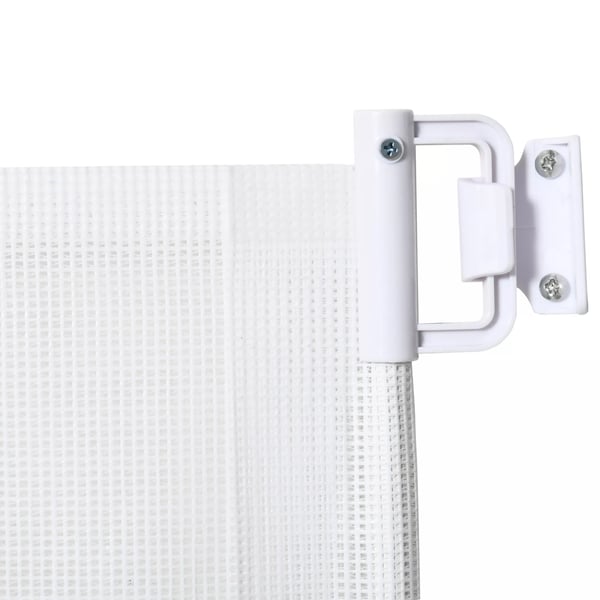 PawHut Udtrækkeligt Sikkerhedsgitter til Døre & Trapper - PVC, Metal, Hvid, 115x82,5 cm