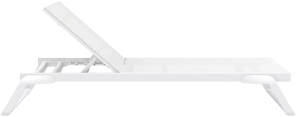 Aurinkotuoli Tropic, säädettävä, valkoinen metallirunko, alumiiniteline