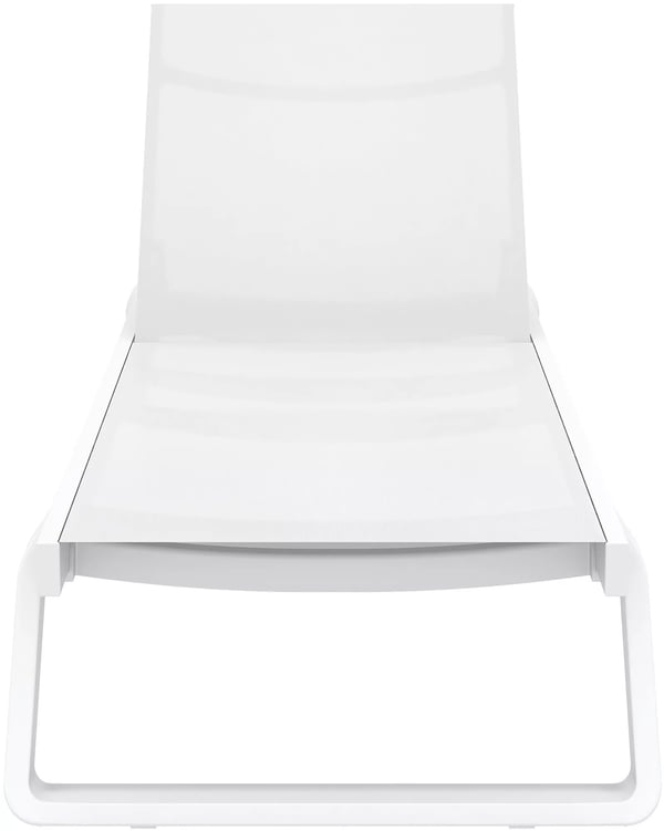 Aurinkotuoli Tropic, säädettävä, valkoinen metallirunko, alumiiniteline