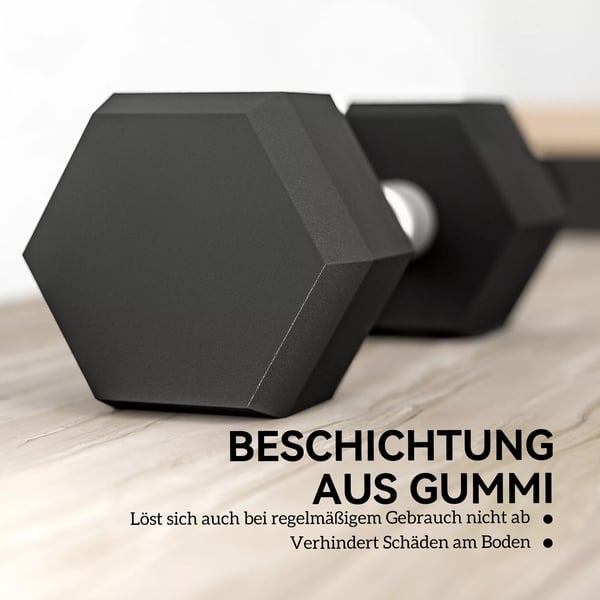 HOMCOM Håndvægte - 2 stk. - 6 kg hver - Metal/Gummi - Sort