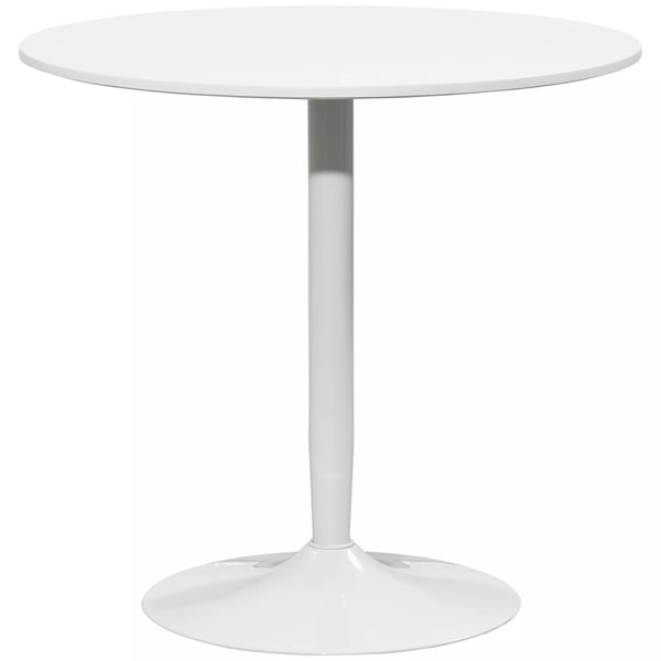 HOMCOM Rundt Spisebord, Moderne Kkkenbord til 2 Personer, Barbord med Sljle og Stlben, Skridsikre Fdedder, Sofabord til Stue, 80 x 75 cm, Hvid