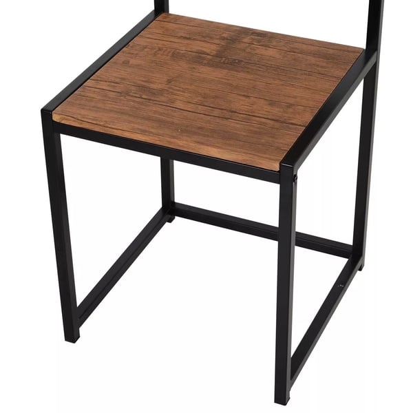 HOMCOM Barbordssæt med 2 stole, køkkenbord, metal, natur/sort, 90x47x76 cm