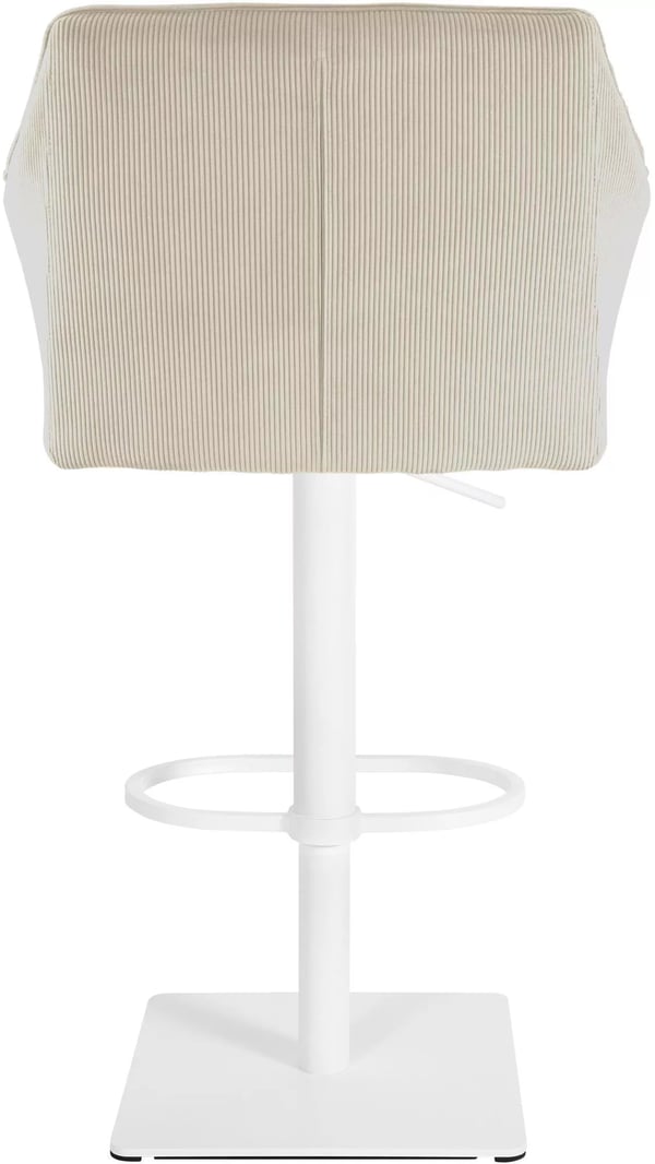 Damaso W Cream Cord Barstol med rustfri stålramme