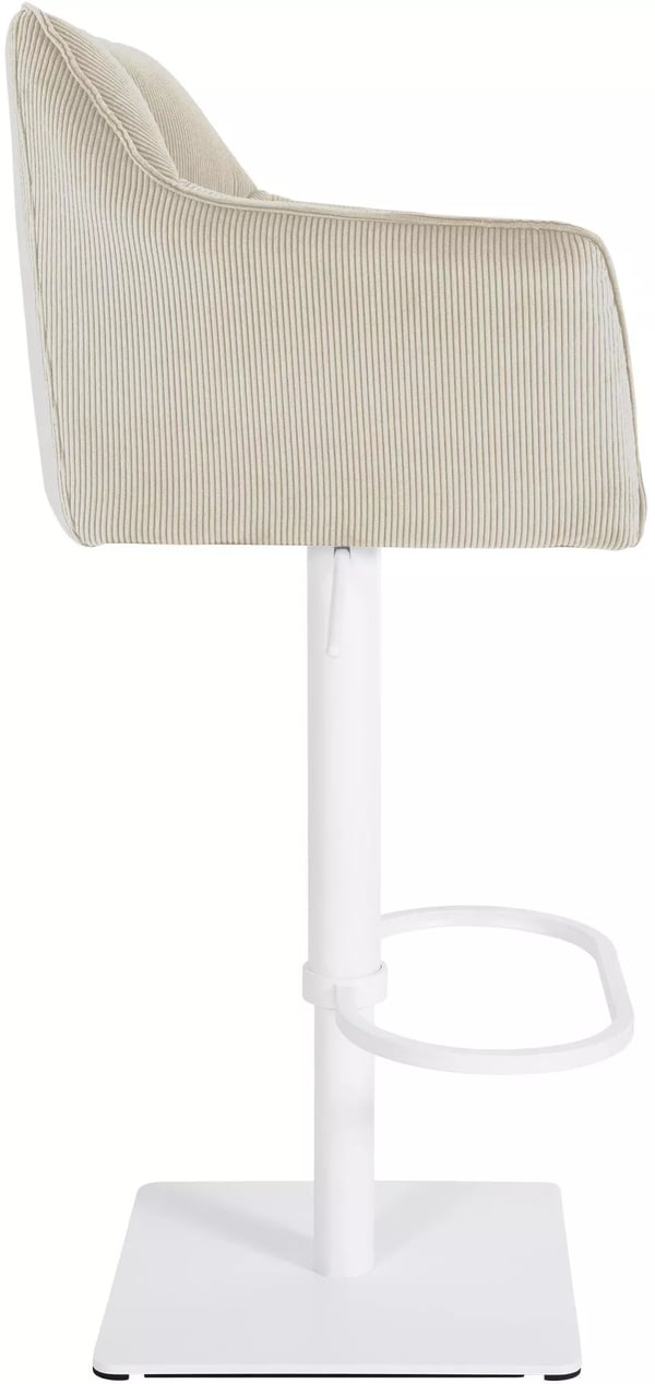Damaso W Cream Cord Barstol med rustfri stålramme