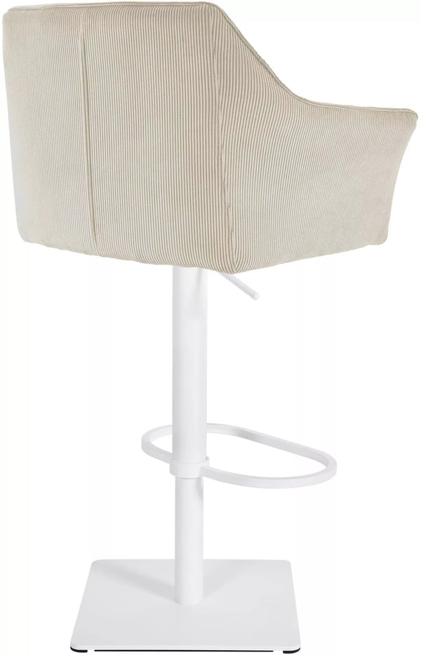 Damaso W Cream Cord Barstol med rustfri stålramme