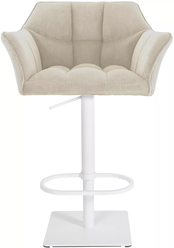 Damaso W Cream Cord Barstol med rustfri stålramme